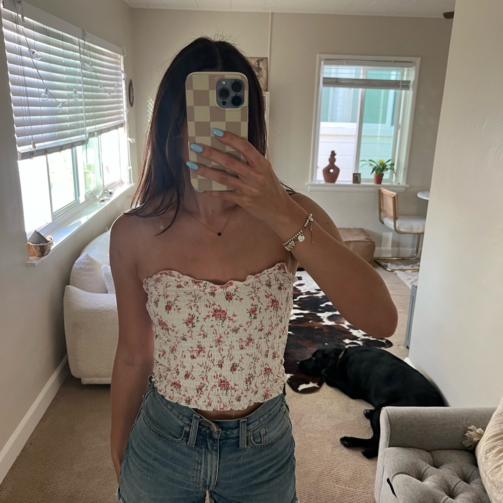 Floral Strapless Top